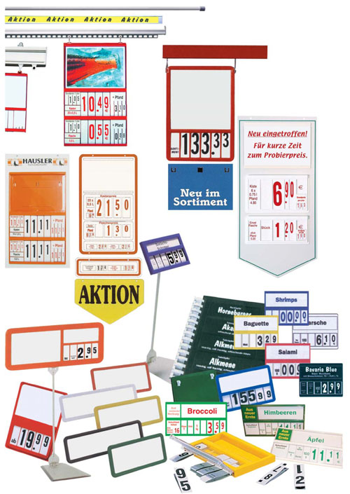 Ladenausstattung Abhängesysteme Hängeschilder